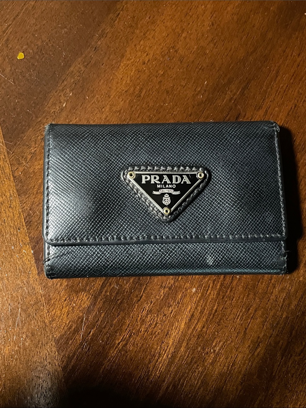 Prada Black Saffiano Leather Card Holder